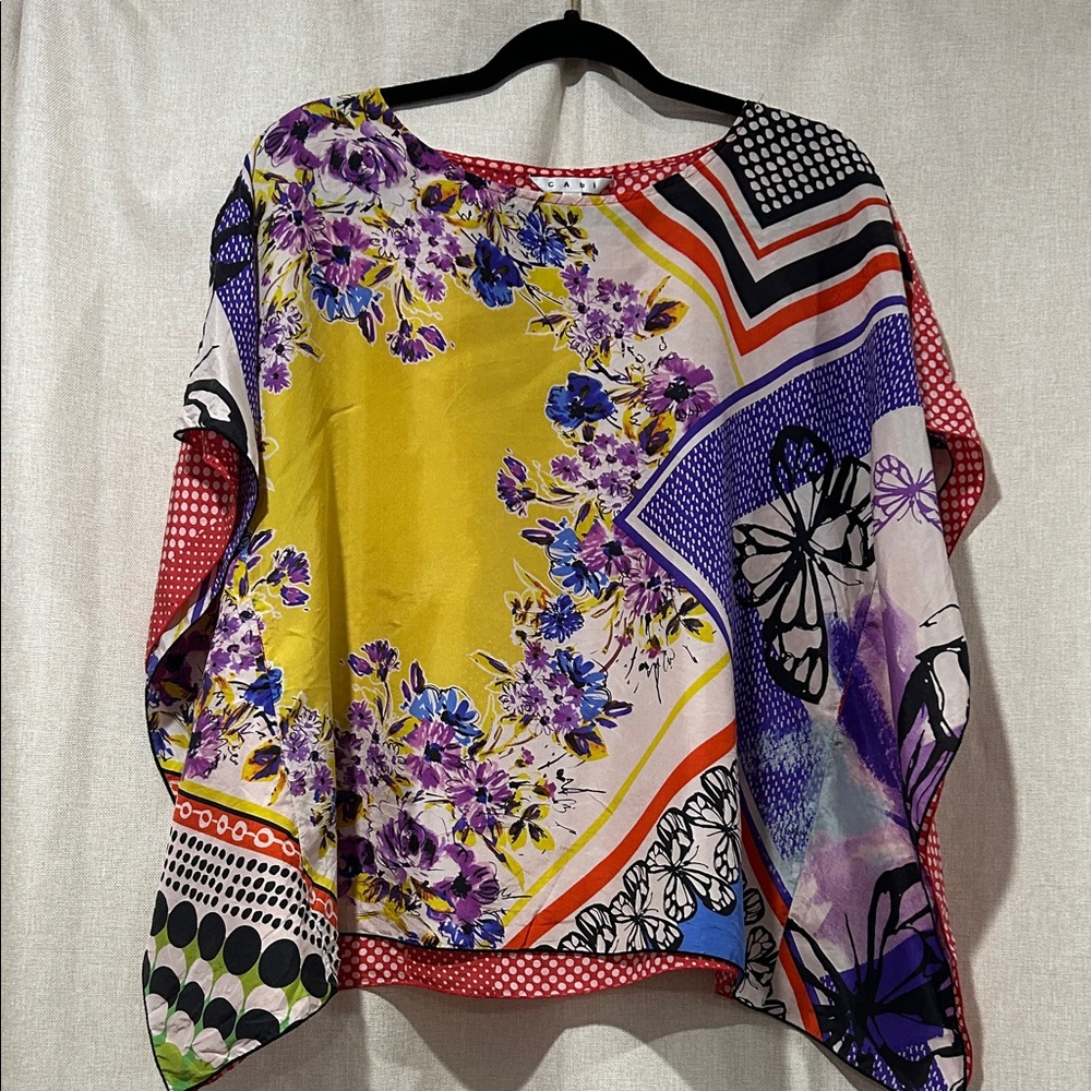CAbi ❤️💛💜Colorful Floral Women's Blouse